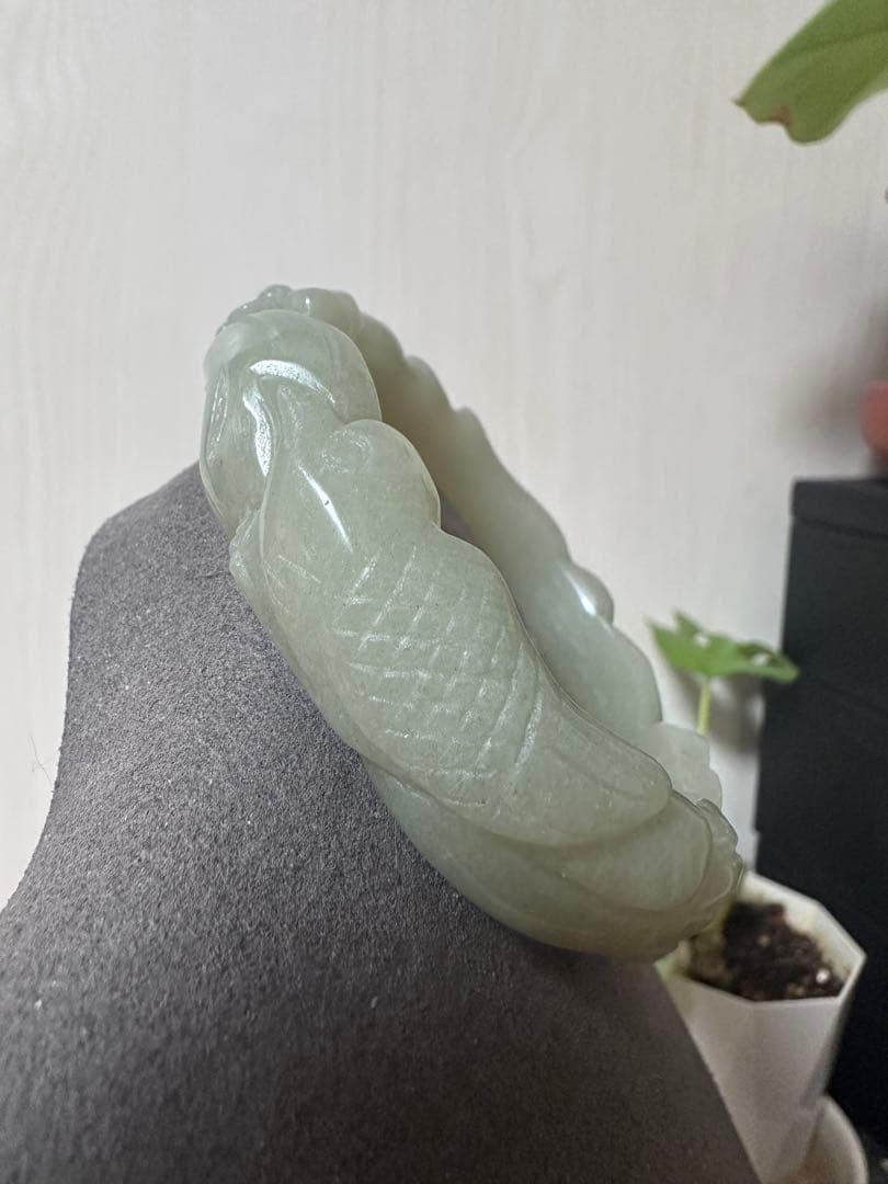 春節祭 初めての彫刻バングル カササギと梅花 シャー太翠バングル