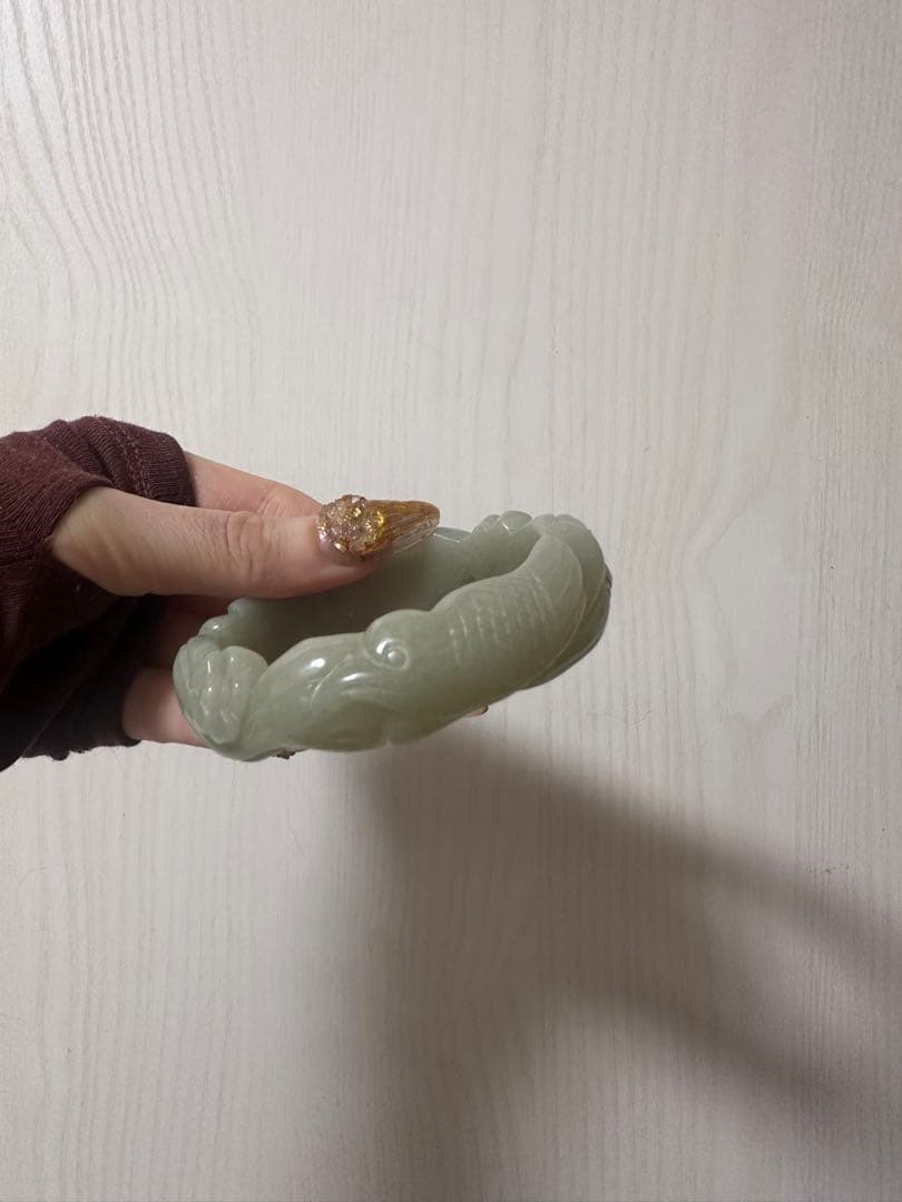 春節祭 初めての彫刻バングル カササギと梅花 シャー太翠バングル