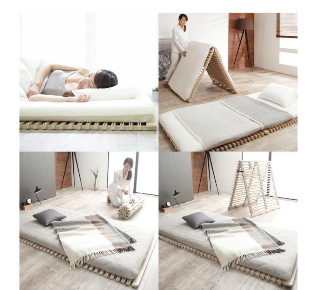 みやび格子 すのこベッド シングル ロール式