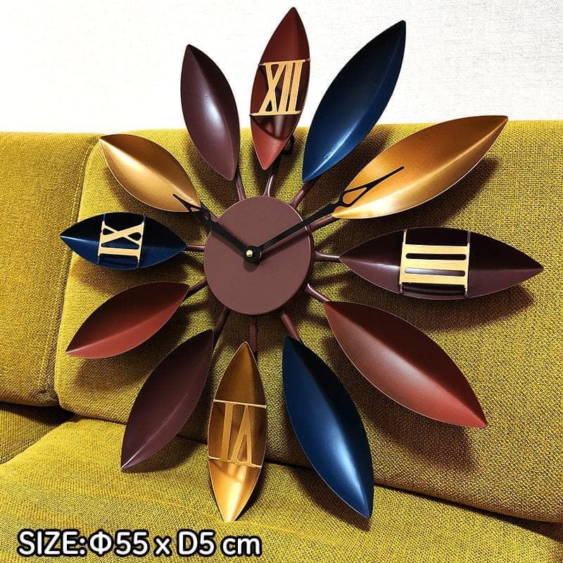 掛時計 Leaf レトロ デコラティブウォールクロック 壁掛け アメリカン雑貨