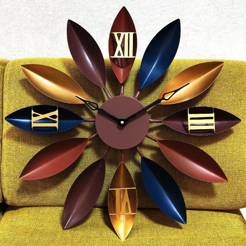 掛時計 Leaf レトロ デコラティブウォールクロック 壁掛け アメリカン雑貨