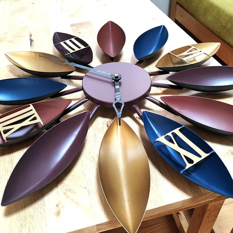 掛時計 Leaf レトロ デコラティブウォールクロック 壁掛け アメリカン雑貨