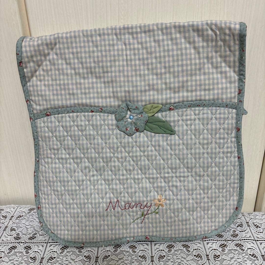 マニー　背当て付きコラージュシートクッション（ブルー）