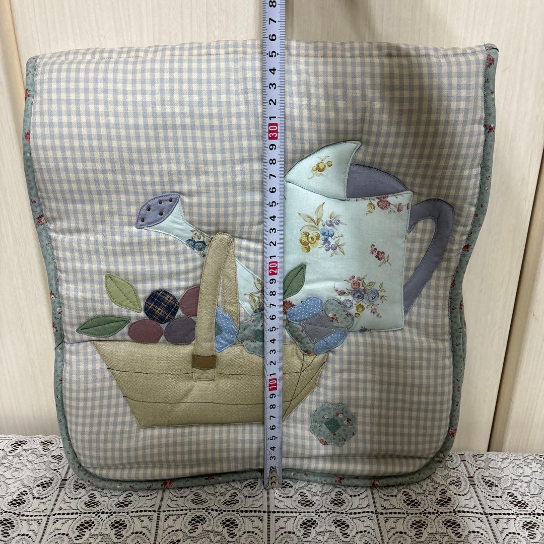 マニー　背当て付きコラージュシートクッション（ブルー）