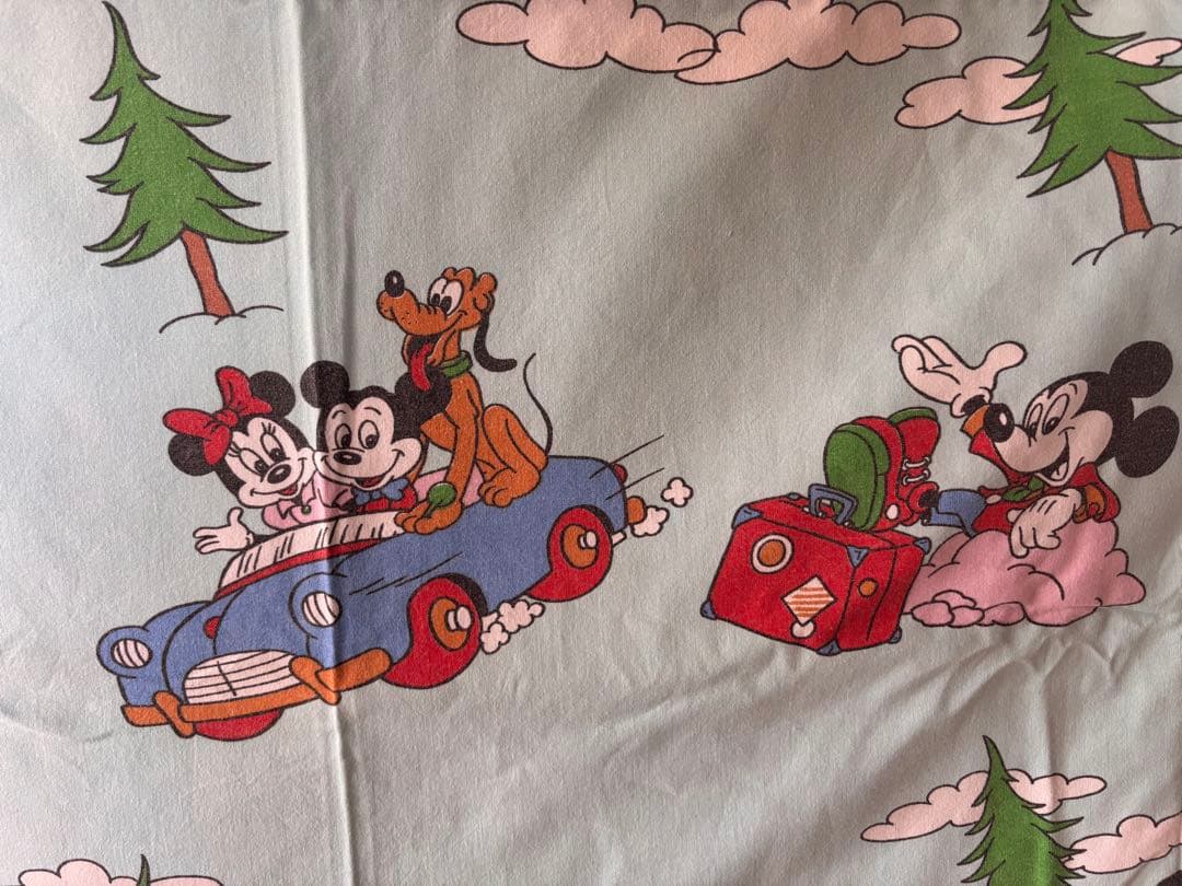 レア ミキミニ ビンテージ 生地 フランス ビンテージシーツ 生地 布