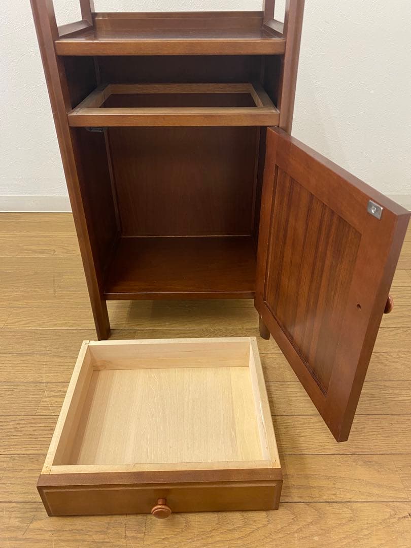 程度良 カリモク 収納 整理 棚 コンソール 電話台 飾り棚