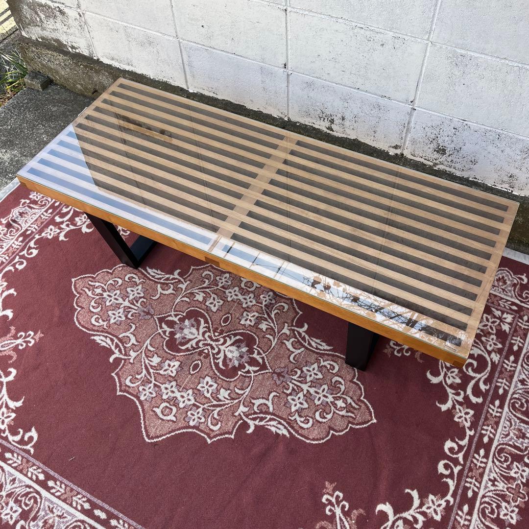 ジョージネルソン◼︎ プラットフォームベンチ リプロダクト品 強化ガラス天板付き