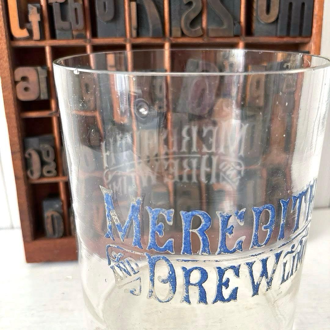 イギリスアンティーク MEREDITH&DREWビスケット ガラスジャー 蓋付き