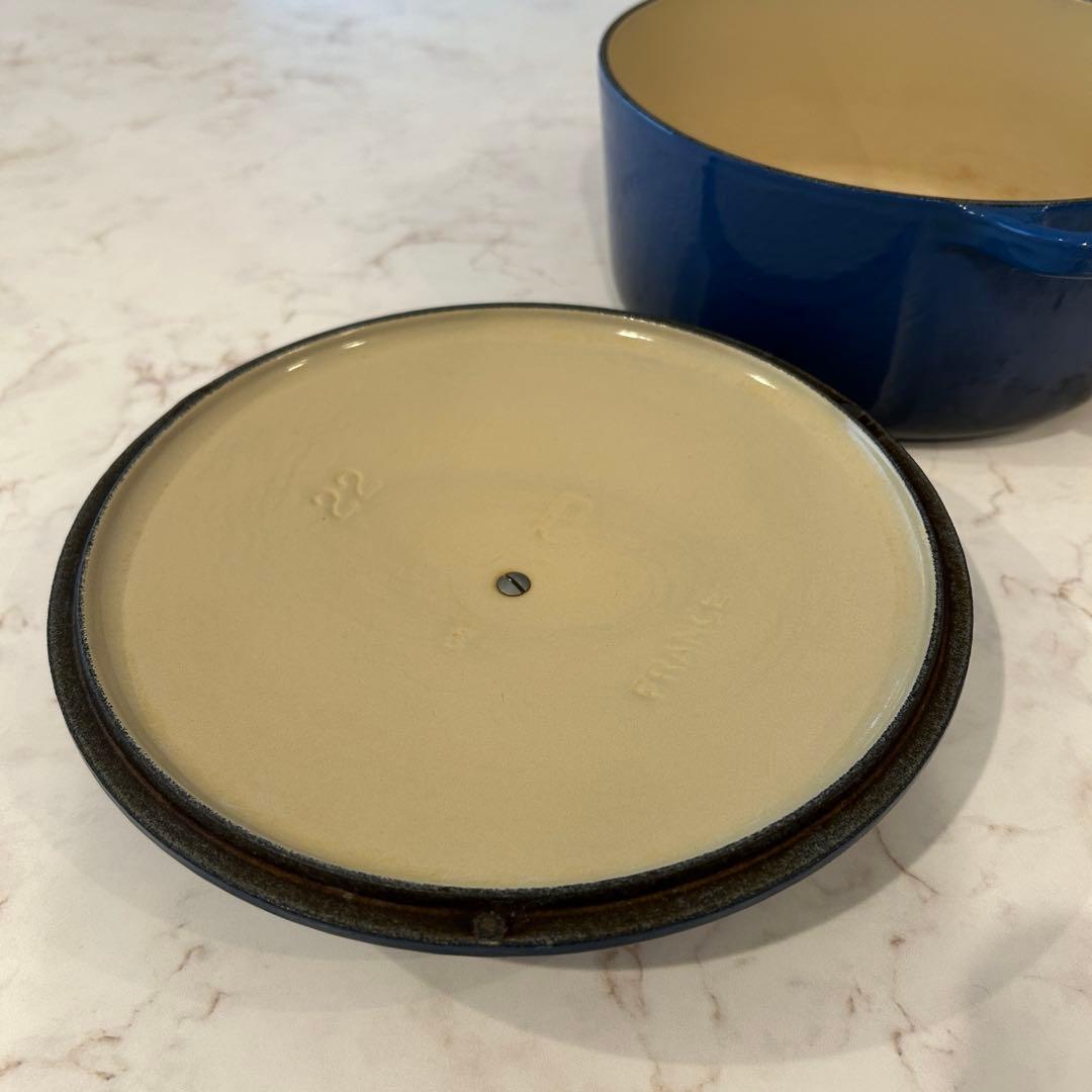 ルクルーゼ　両手鍋　22 ブルー