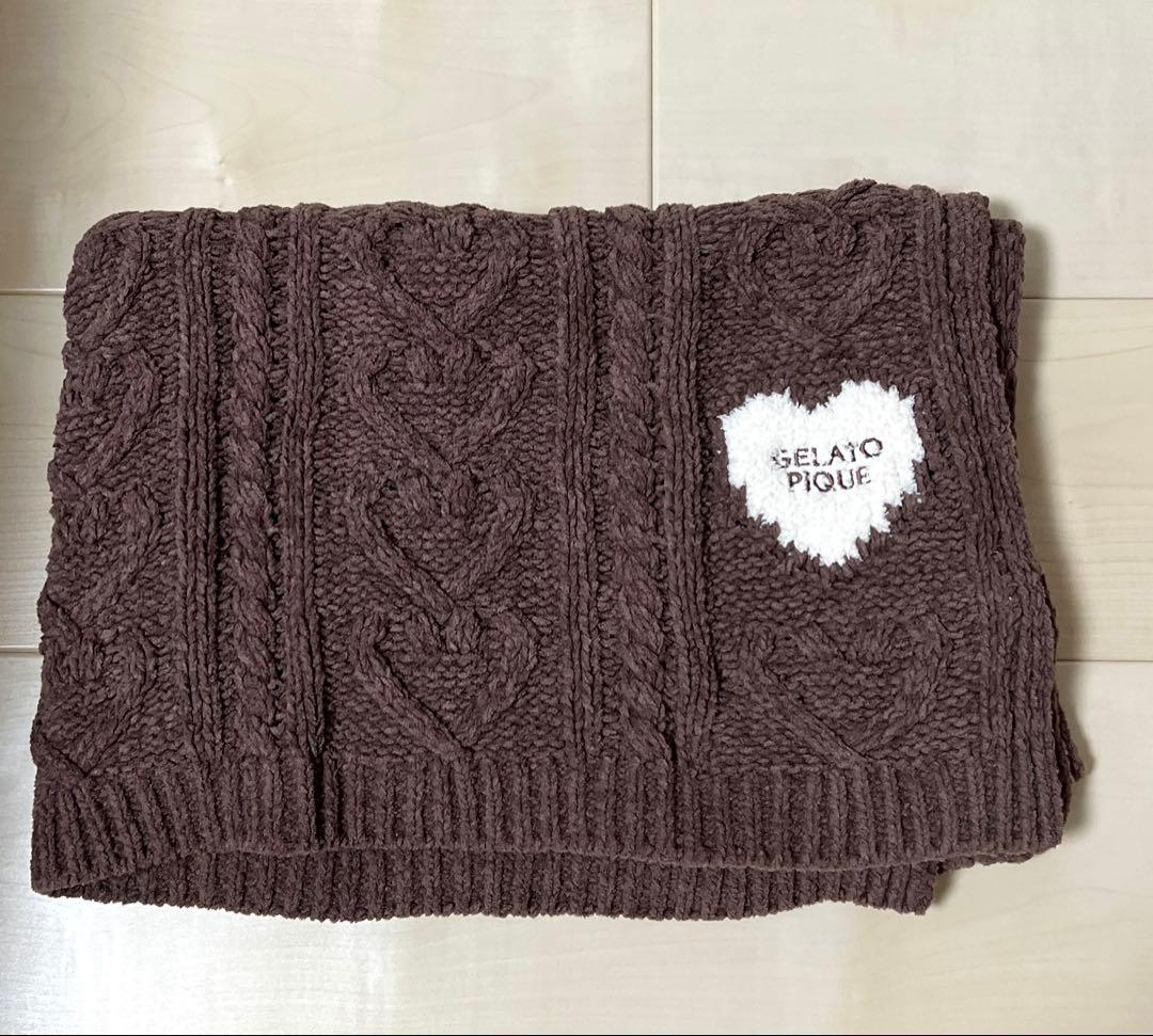 ジェラートピケ ハートアランブランケット ブラウン - メルカリ