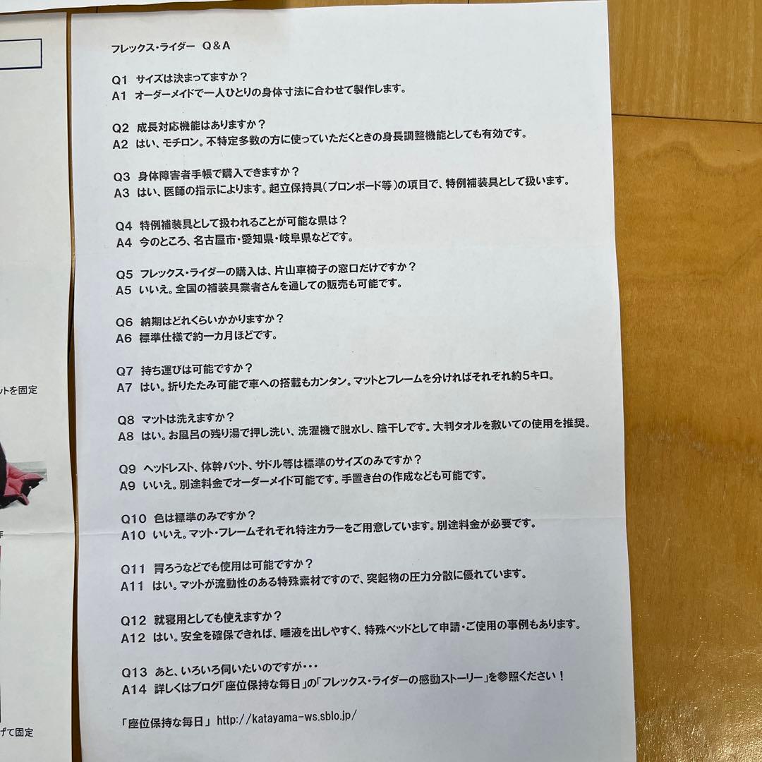 フレックスライダー　起立保持具