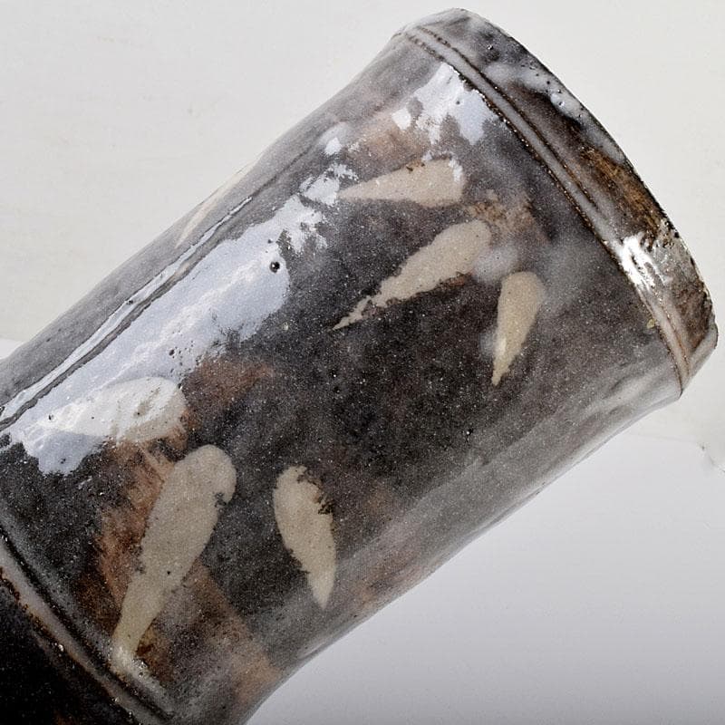 茶道具 泥中庵 真清水蔵六造 鼠志野 竹節花入 共箱 C R7878 - メルカリ