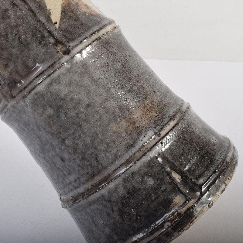 茶道具 泥中庵 真清水蔵六造 鼠志野 竹節花入 共箱 C R7878 - メルカリ