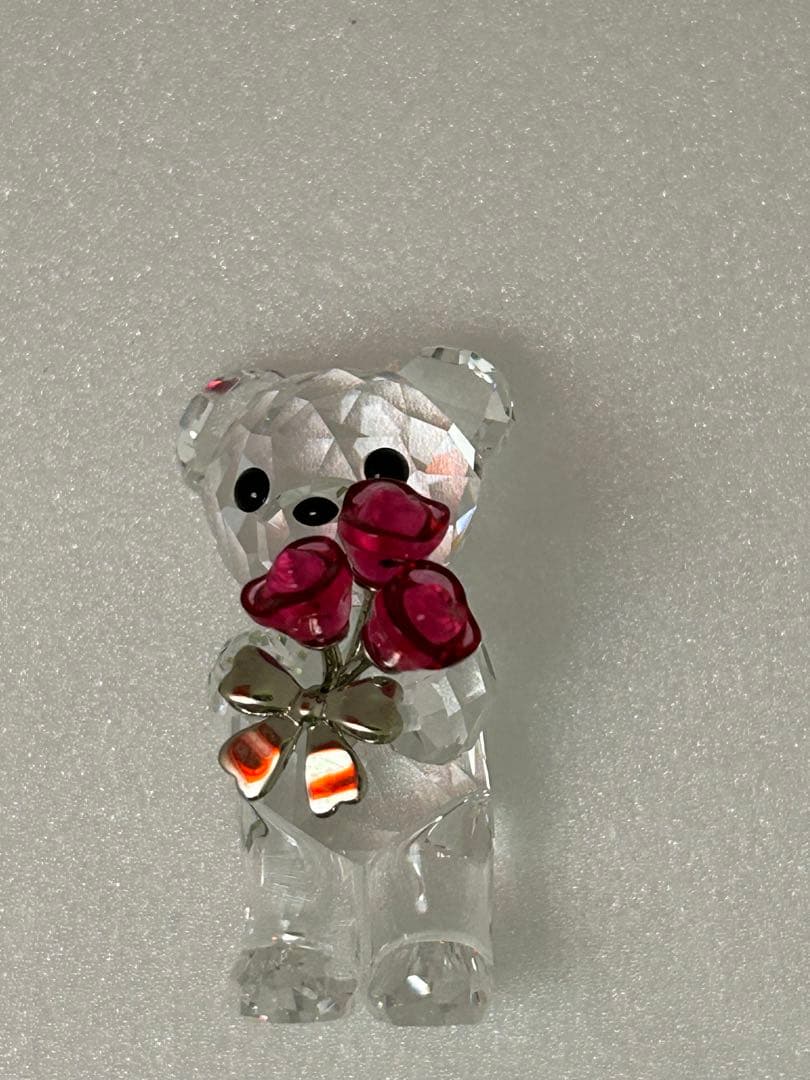 スワロフスキー　ベア　花束　クマ置物