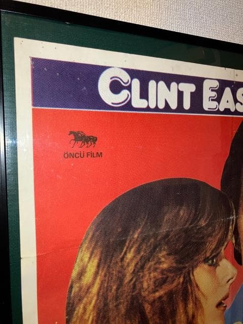 トルコ版！78年 オリジナル★ダーティーファイター額付 ポスター イーストウッド