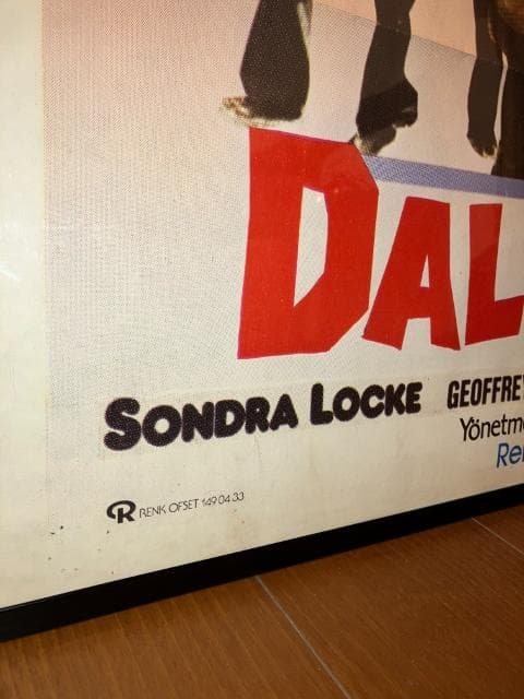 トルコ版！78年 オリジナル★ダーティーファイター額付 ポスター イーストウッド