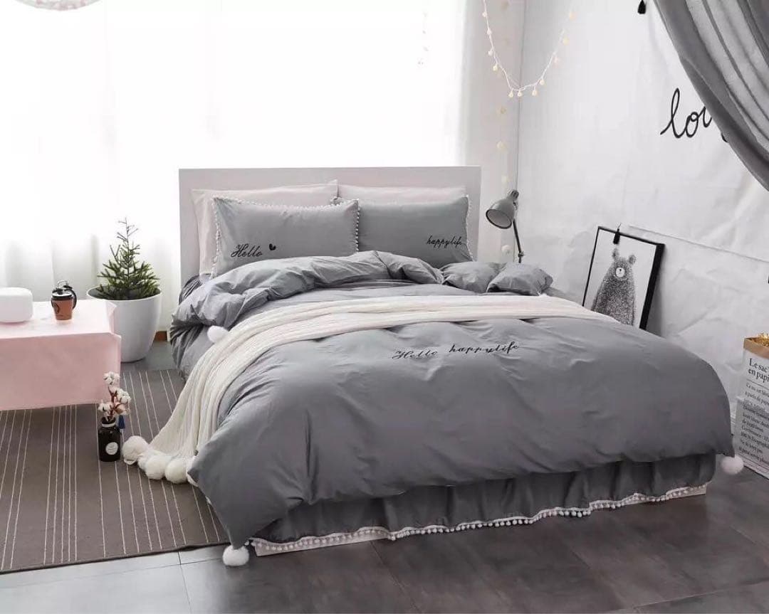 グレー ダブルカバーセット メッセージ入り