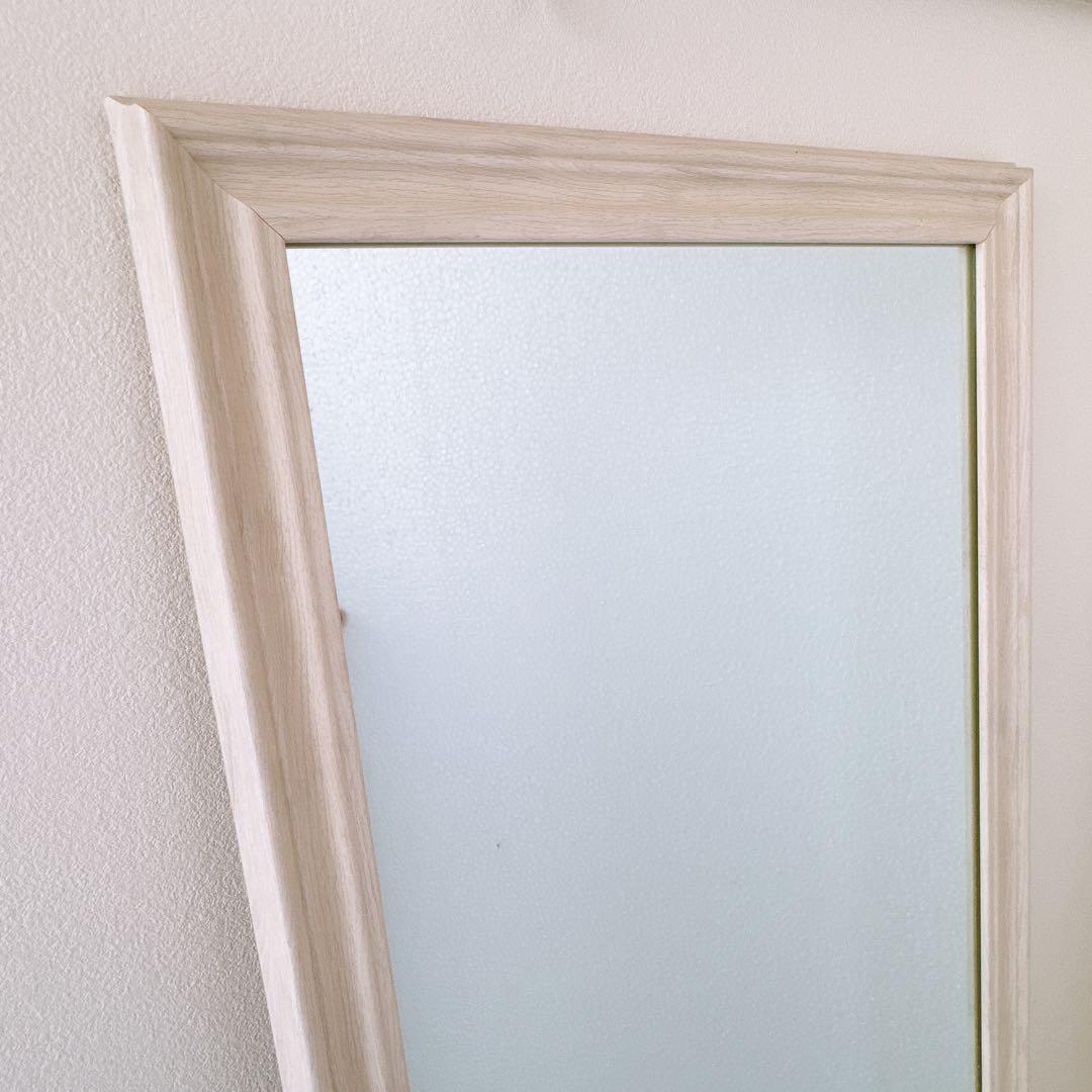 アンティーク ホワイト ウォールミラー スタンドミラー 壁立て 全身鏡 ホワイト