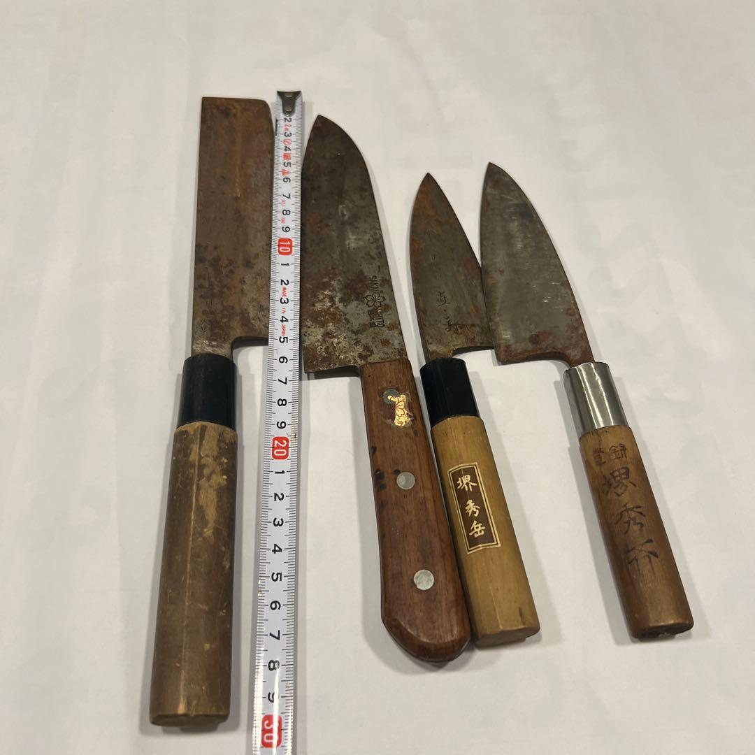 鋼製包丁まとめ売り 4本