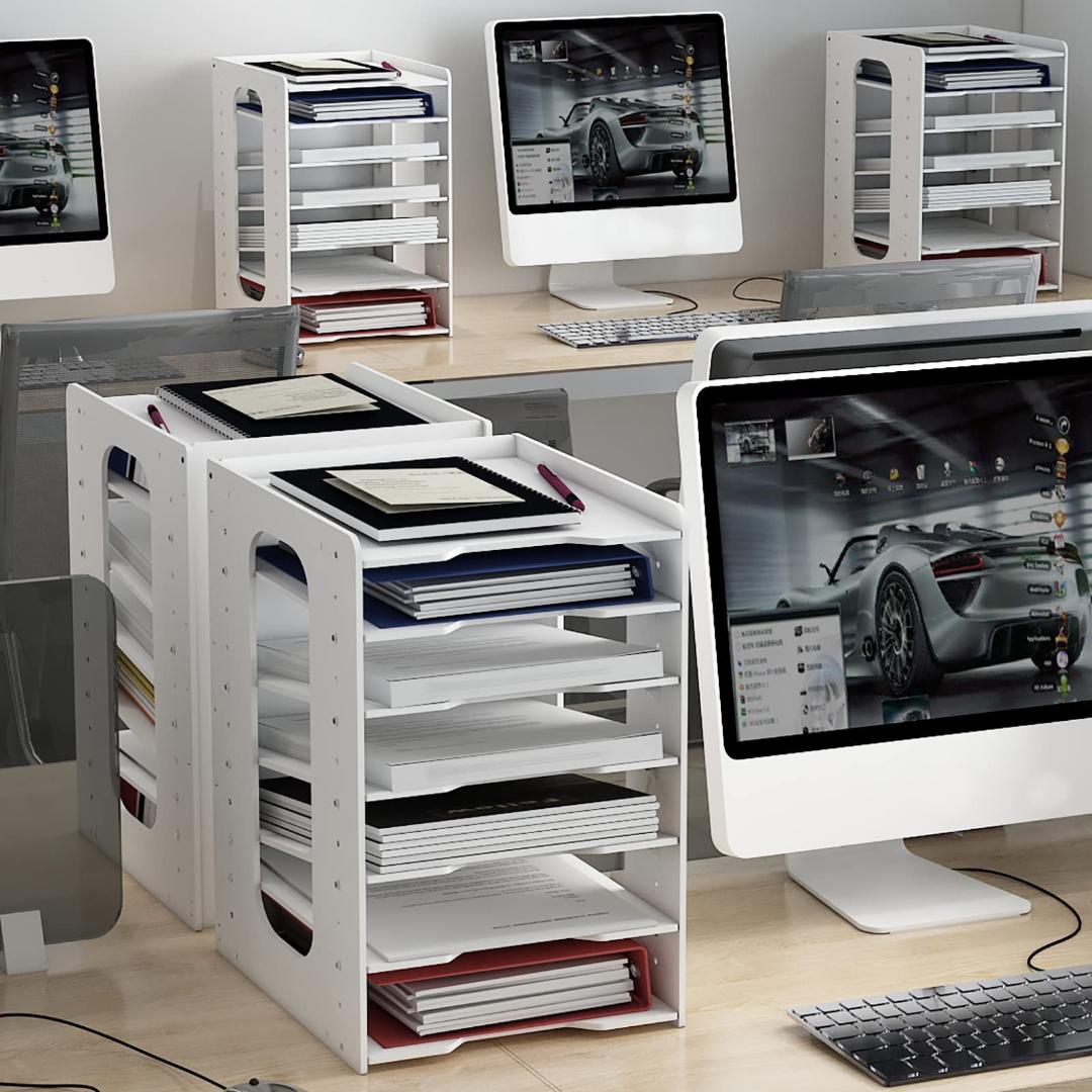 収納 整理 デスク周りもすっきり多機能A4卓上収納ラック