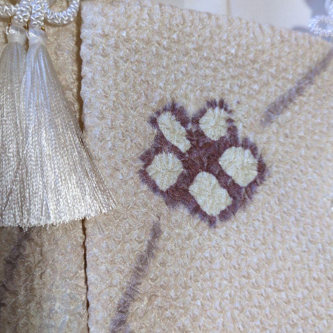 七五三３歳正絹総絞り手縫いの被布（中綿無し）アイボリー色