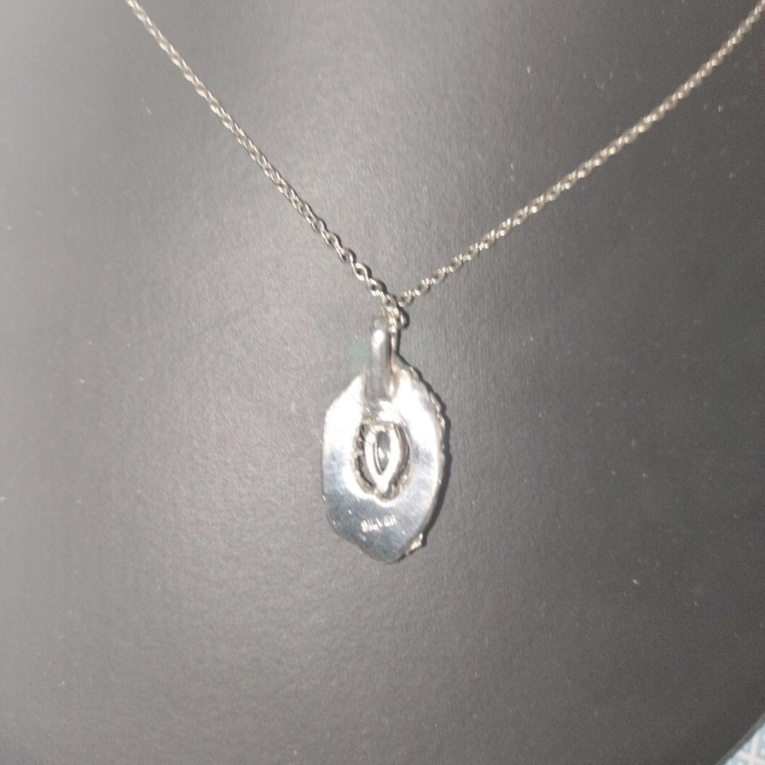 ☆匿名配送☆ハンドメイド 純銀マーキスカットペンダント シルバー925チェーン付
