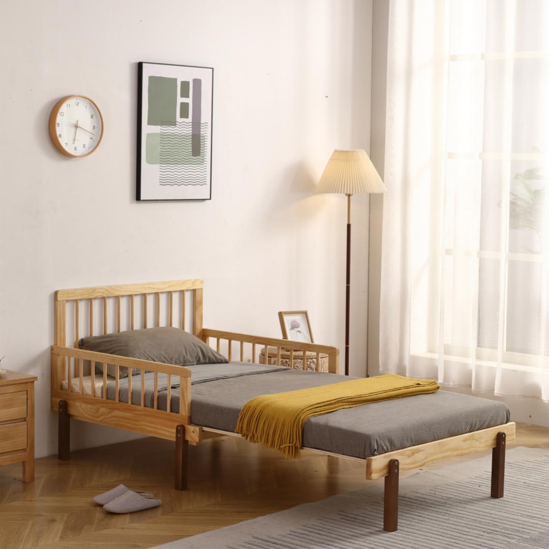 天然木 シングルベッド ソファベッド ディベッド 伸長式ベッド 木製 子供部屋