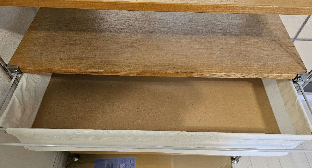 無印良品 MUJI オーク材 ステンレスユニットシェルフ 引出し 帆布バスケット