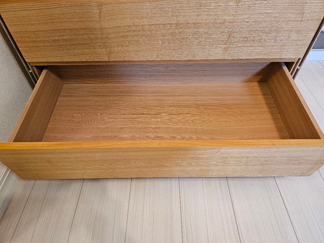 無印良品 MUJI オーク材 ステンレスユニットシェルフ 引出し 帆布バスケット