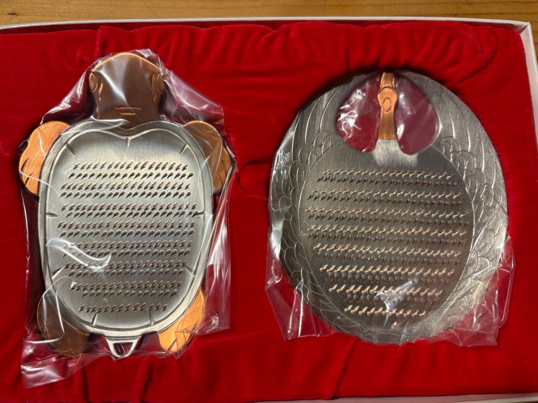 【新品未使用】日本橋木屋 純銅本目立 鶴亀セット