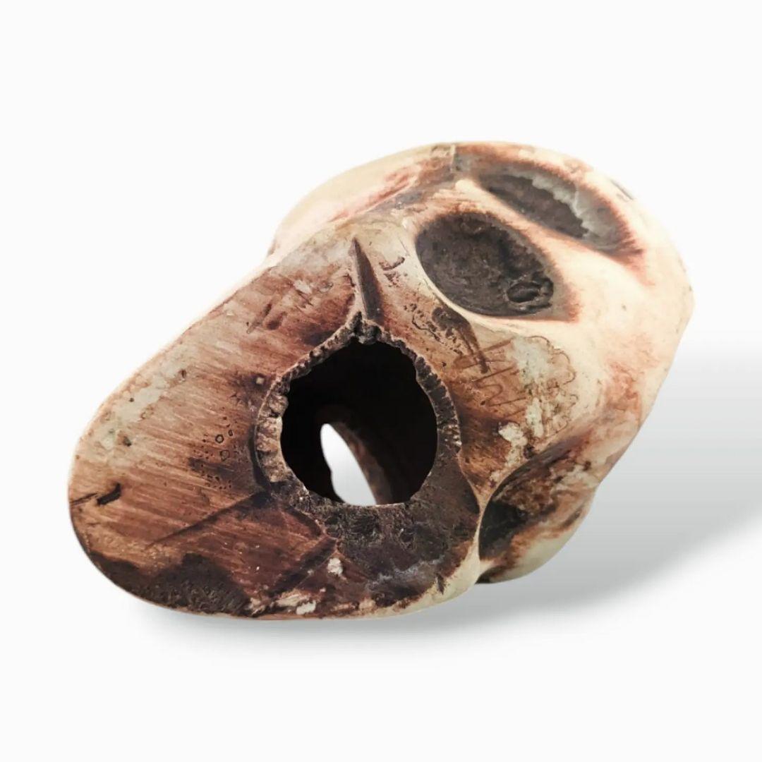 スカル しゃれこうべ 髑髏 陶器 オブジェ ビンテージ アンティーク