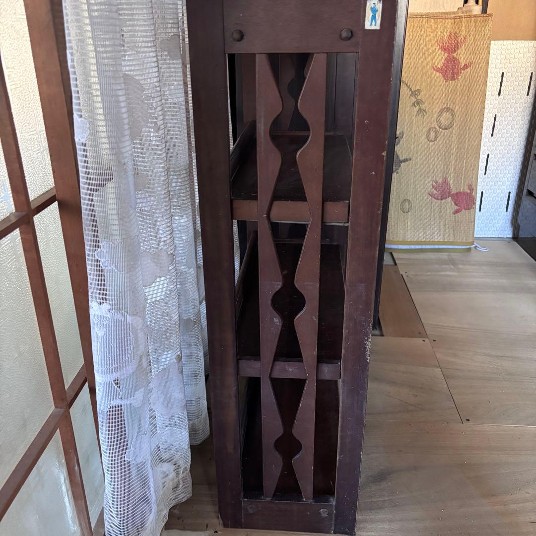 【昭和レトロ】木製オープンシェルフ 実家整理　当時物