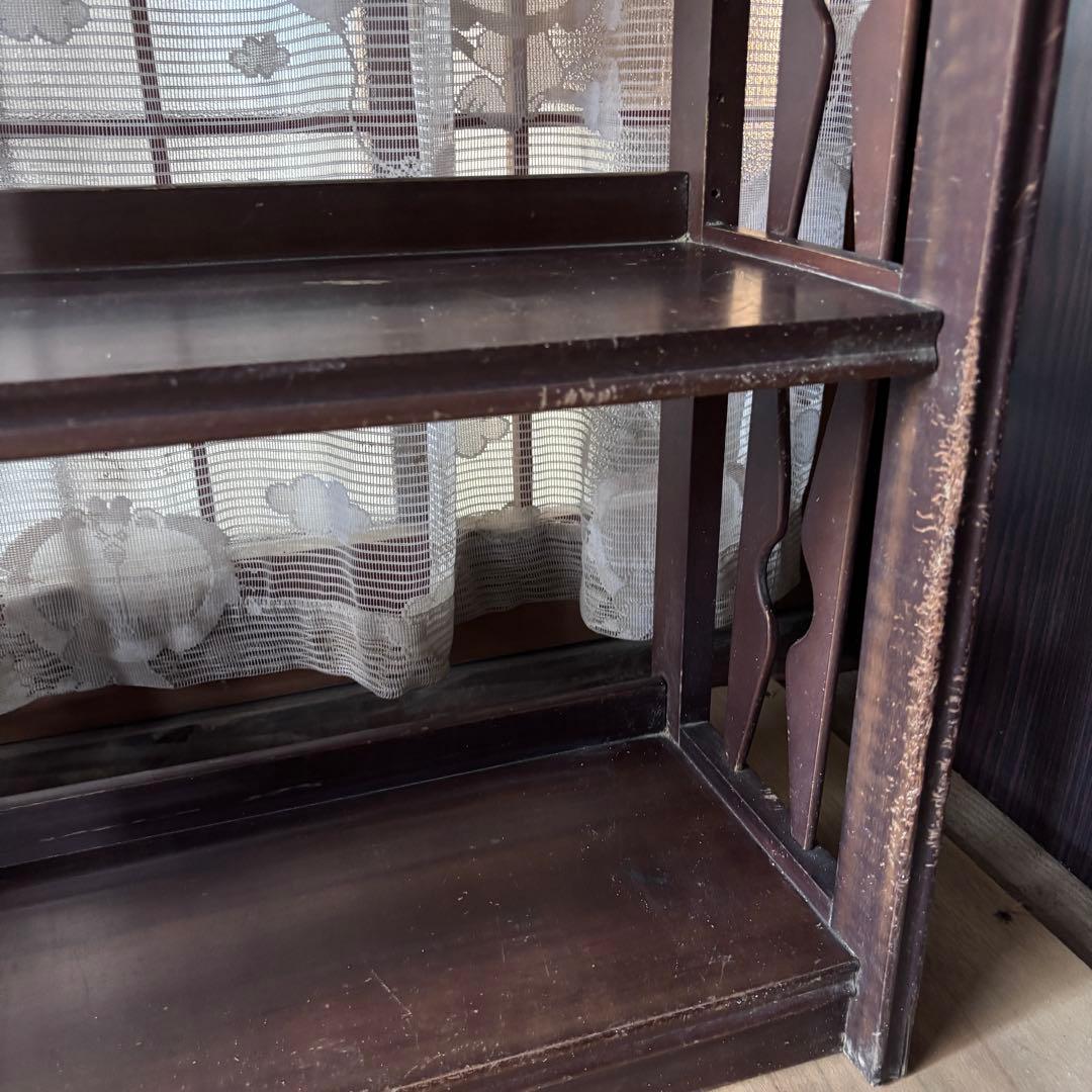 【昭和レトロ】木製オープンシェルフ 実家整理　当時物