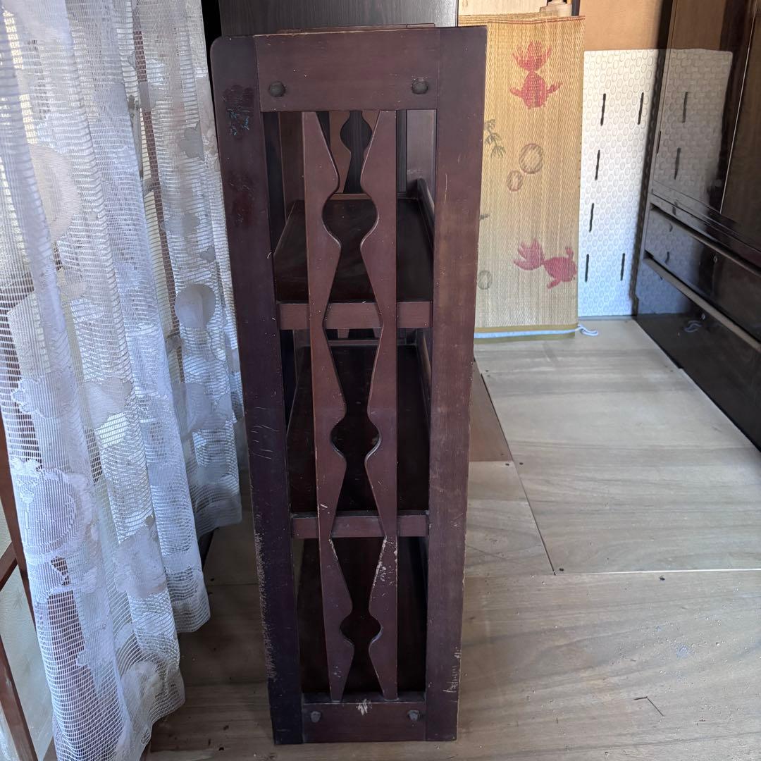 【昭和レトロ】木製オープンシェルフ 実家整理　当時物