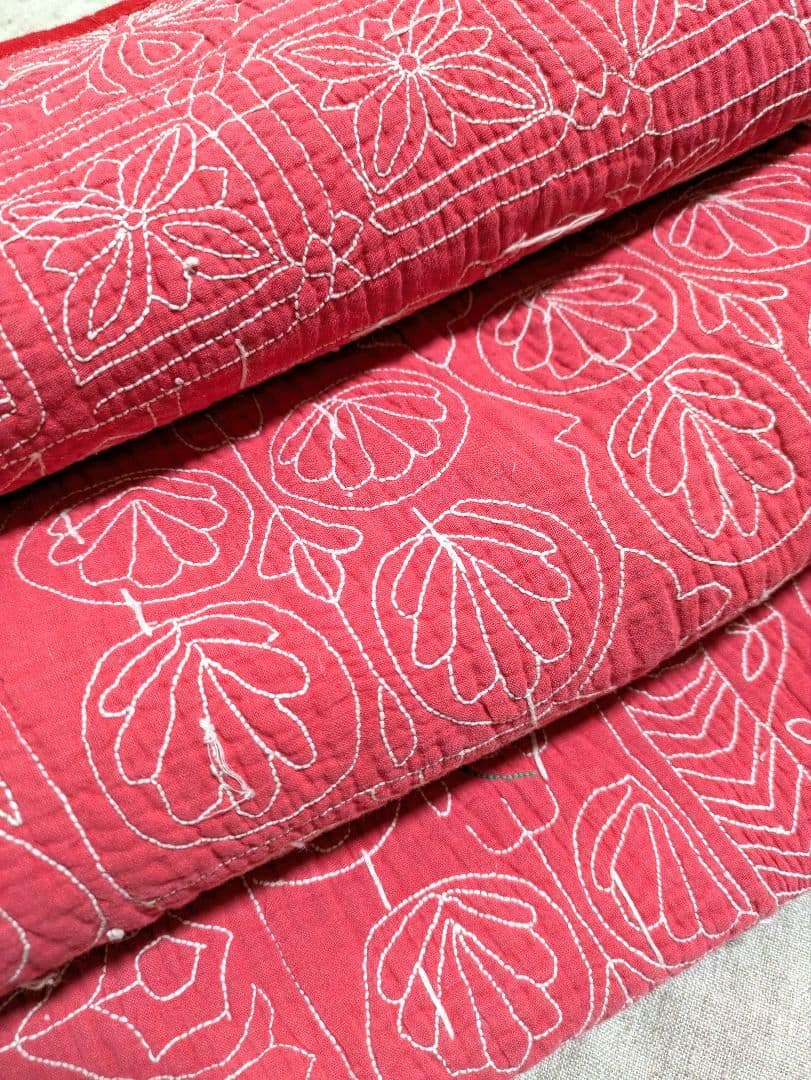 167 ヴィンテージ ラリーキルト / カンタキルト ソファカバー /ラグ 赤