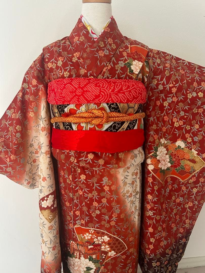 7歳　七五三　正絹着物　帯　帯揚げ　帯締め　しごきのセット