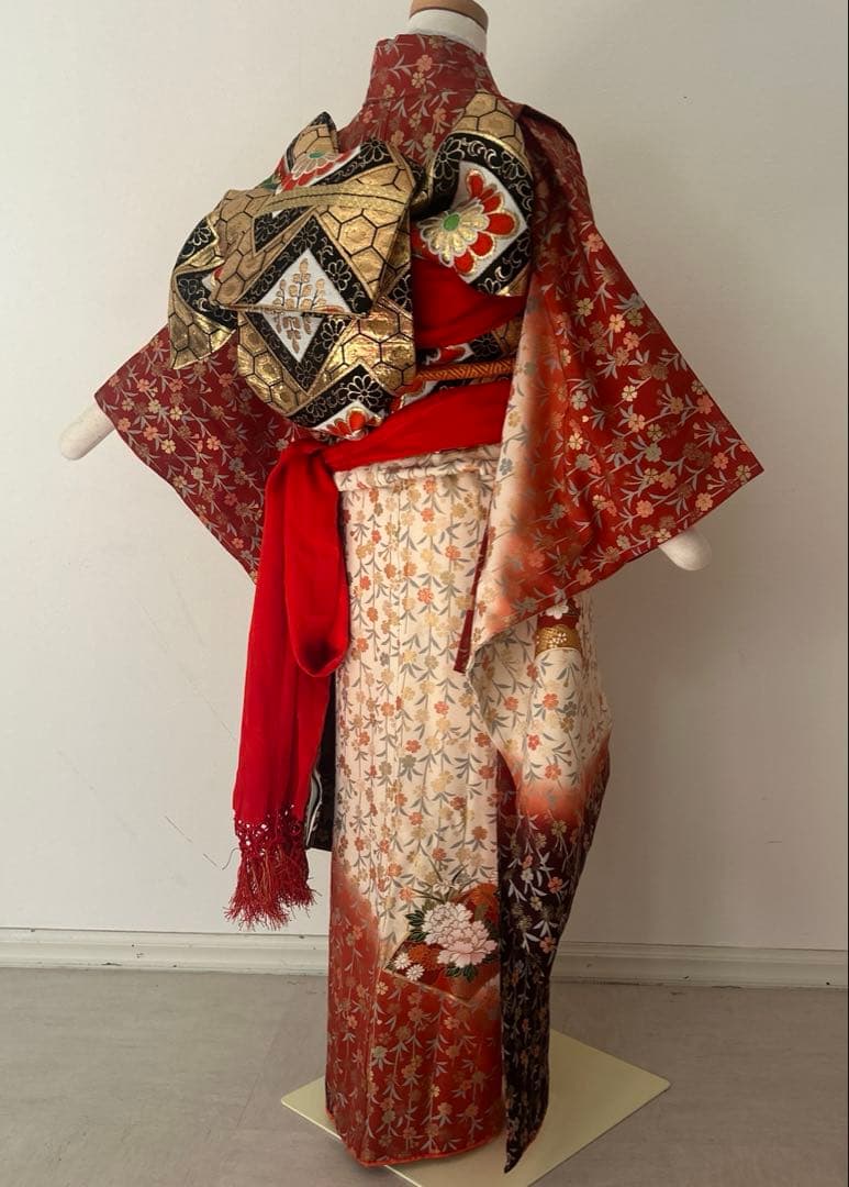 7歳　七五三　正絹着物　帯　帯揚げ　帯締め　しごきのセット