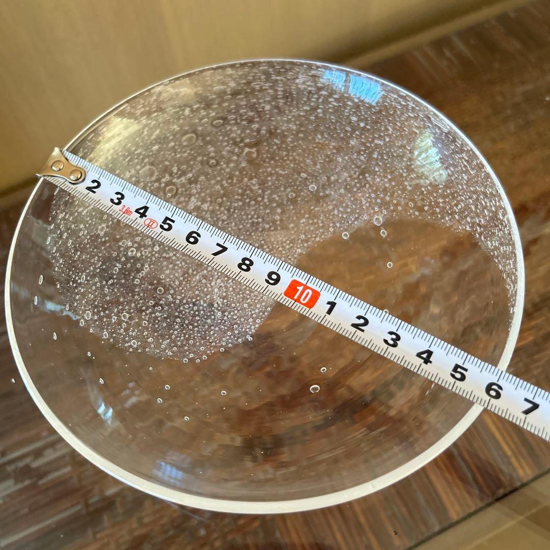 新品◆109 荒川尚也　気泡　アワガラス平鉢M 16.0cm 2枚　宙吹きガラス