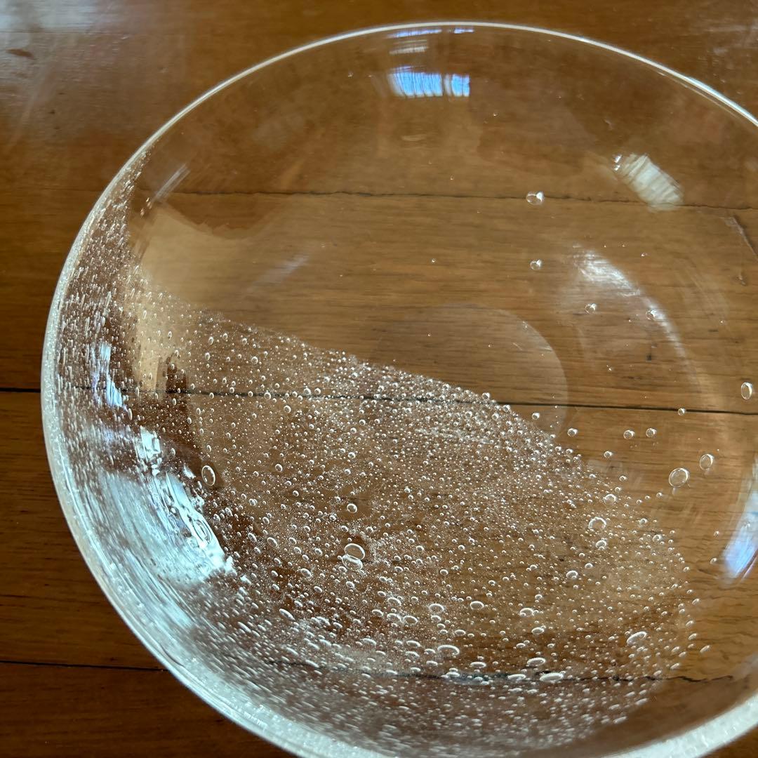 新品◆109 荒川尚也　気泡　アワガラス平鉢M 16.0cm 2枚　宙吹きガラス