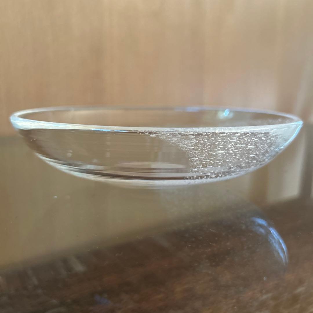 新品◆109 荒川尚也　気泡　アワガラス平鉢M 16.0cm 2枚　宙吹きガラス