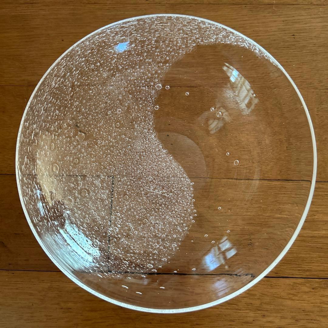 新品◆109 荒川尚也　気泡　アワガラス平鉢M 16.0cm 2枚　宙吹きガラス