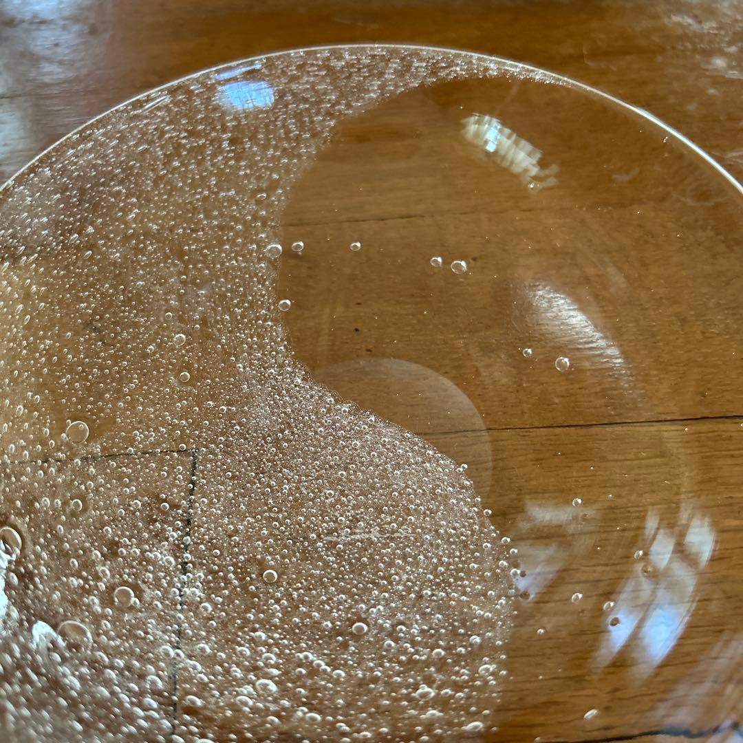 新品◆109 荒川尚也　気泡　アワガラス平鉢M 16.0cm 2枚　宙吹きガラス