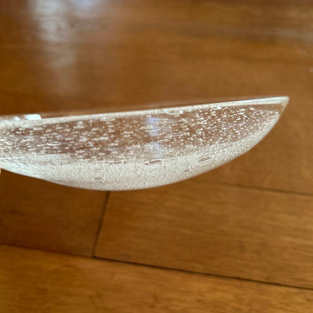 新品◆109 荒川尚也　気泡　アワガラス平鉢M 16.0cm 2枚　宙吹きガラス