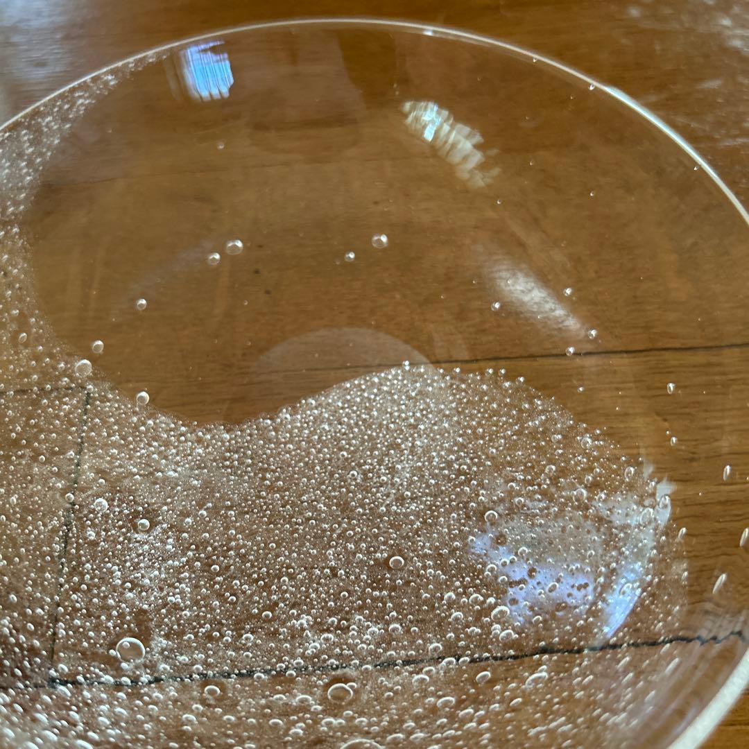 新品◆109 荒川尚也　気泡　アワガラス平鉢M 16.0cm 2枚　宙吹きガラス