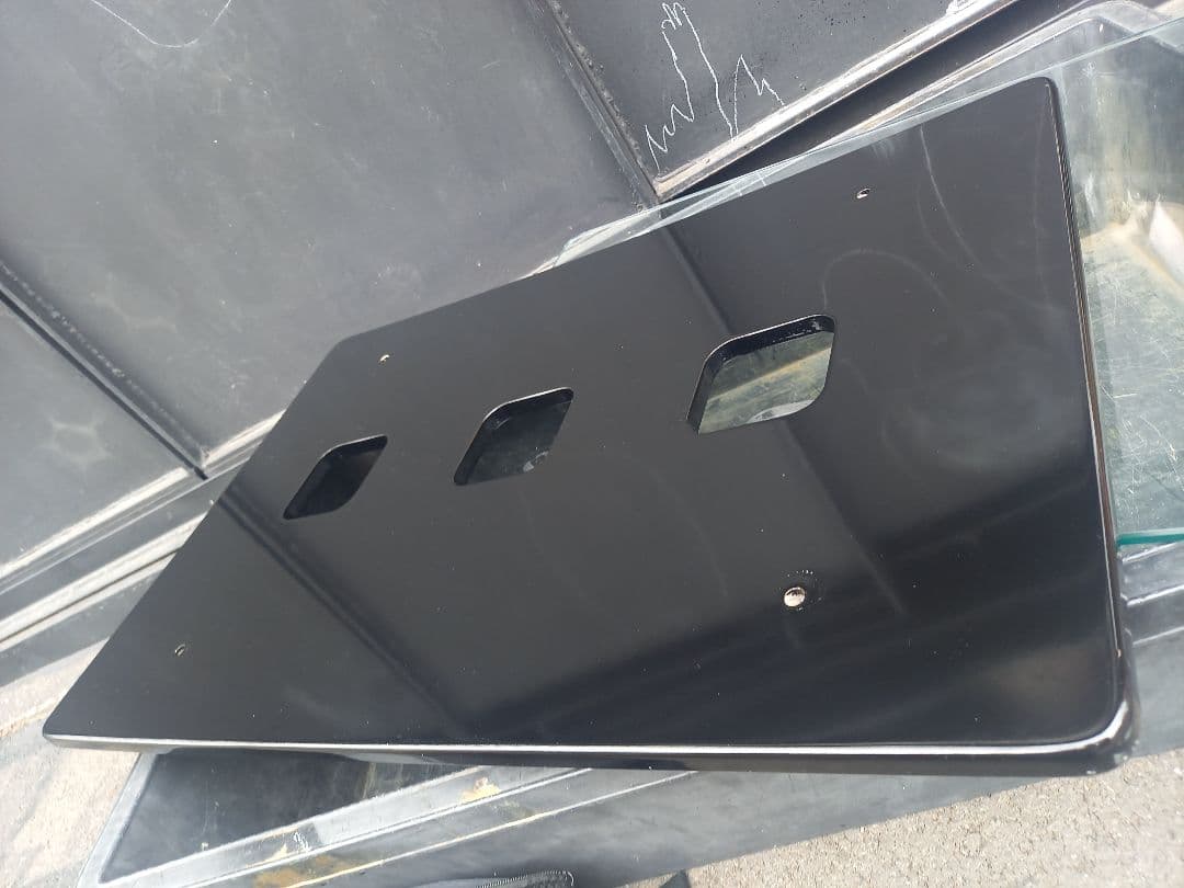 レア　デザイン　1990's　スペースエイジ　ガラス　メタル　ブラック　テーブル