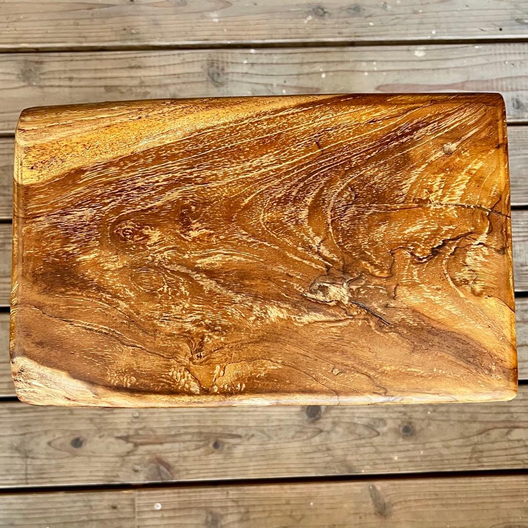 オールドチーク材 一枚板ベンチ35cm チーク無垢材 アンティーク調 スツール