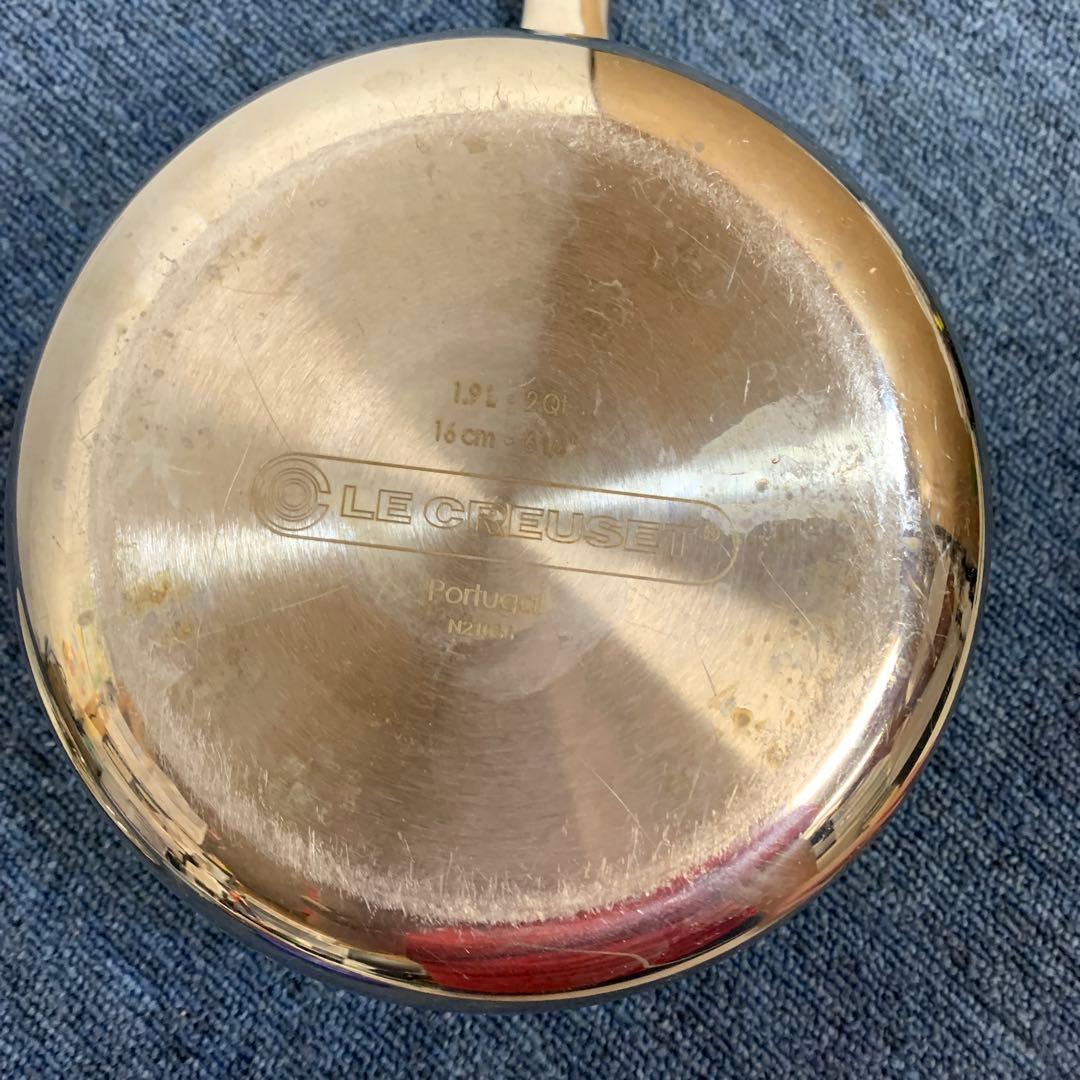ル・クルーゼ ステンレス片手鍋　ソースパン 蓋つき　16㎝