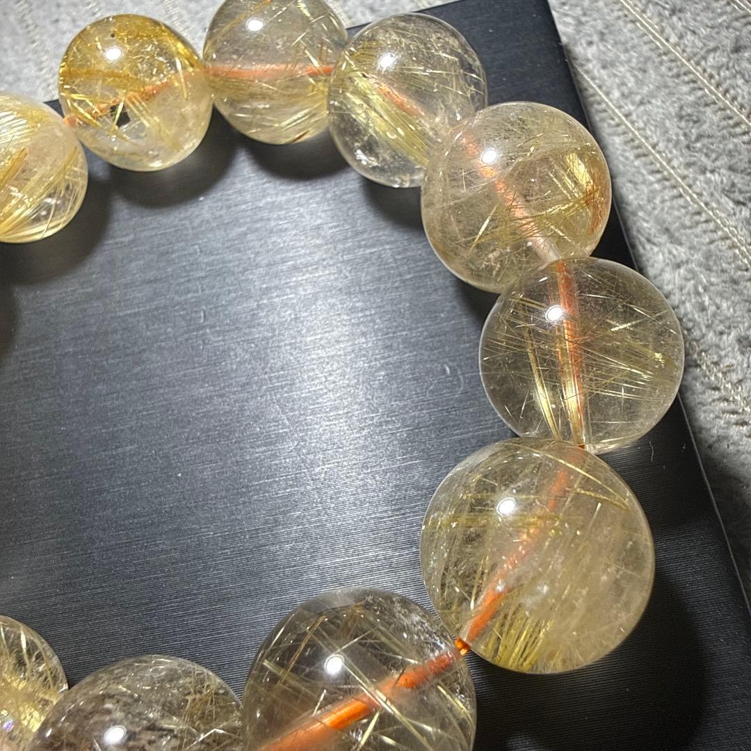 大玉タイチンルチル ルチルクォーツ 天然石ブレスレット