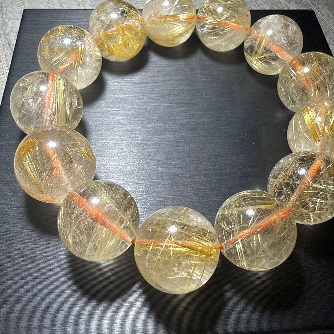 大玉タイチンルチル ルチルクォーツ 天然石ブレスレット