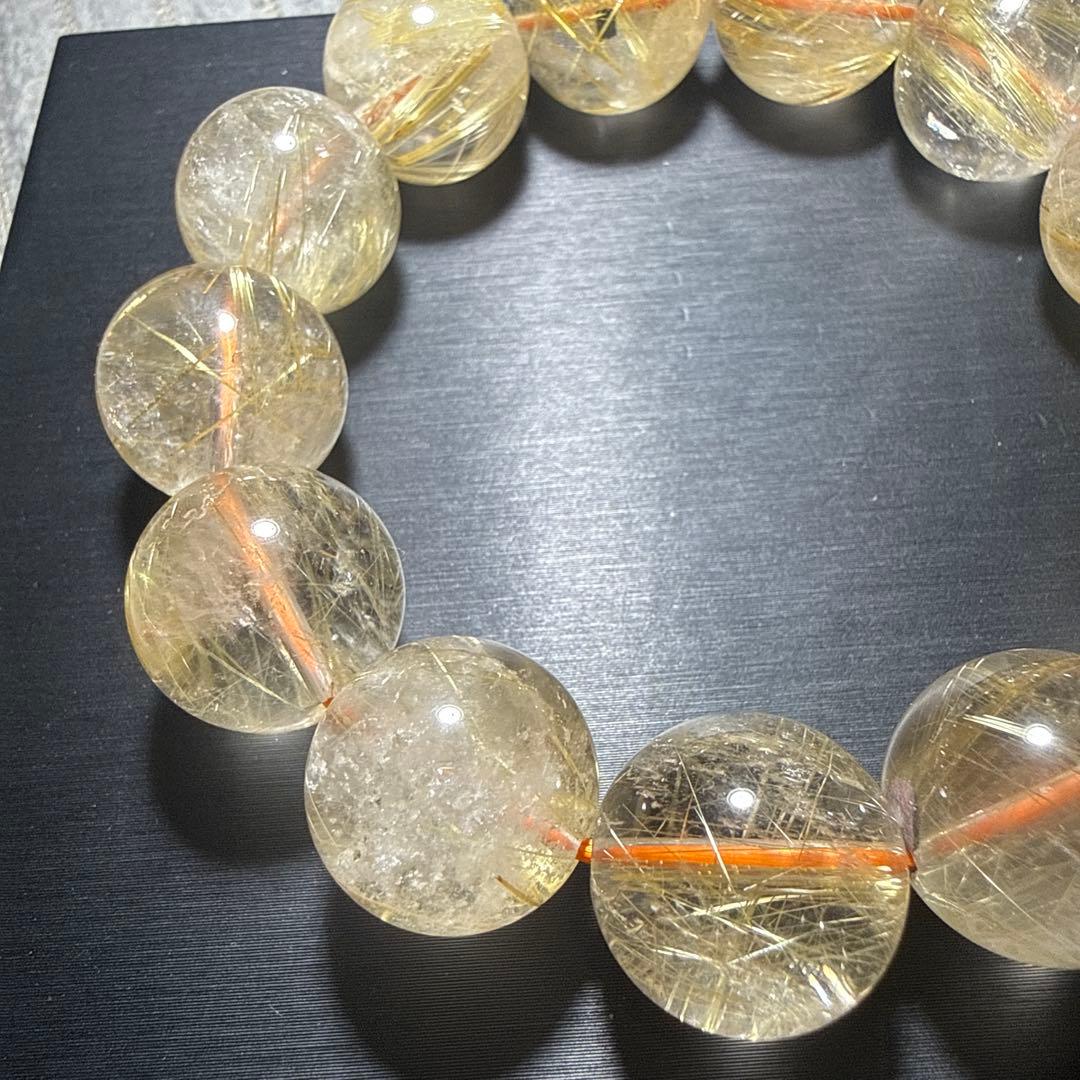 大玉タイチンルチル ルチルクォーツ 天然石ブレスレット